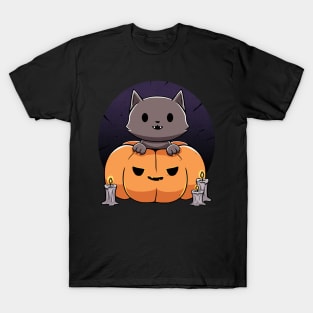 Cat in a Pumpkin T-Shirt